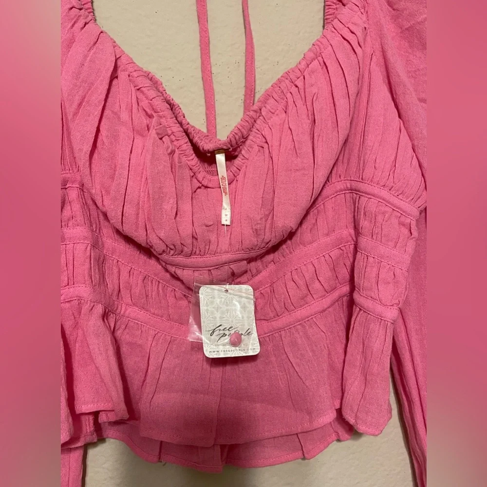 Free People Chloe Pink Crop Top NWT